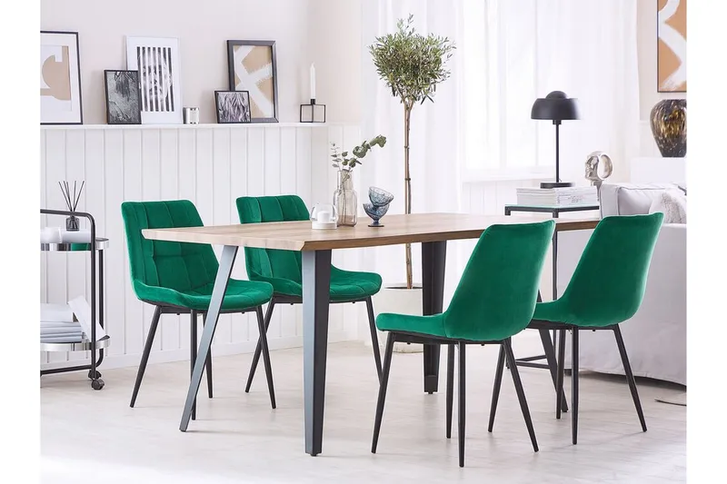 Mustadfors Sammetsstol 2-pack - Grön - Möbler - Stolar & fåtöljer - Matstol & köksstol