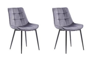 Mustadfors Sammetsstol 2-pack - Grå - Möbler - Stolar & fåtöljer - Matstol & köksstol