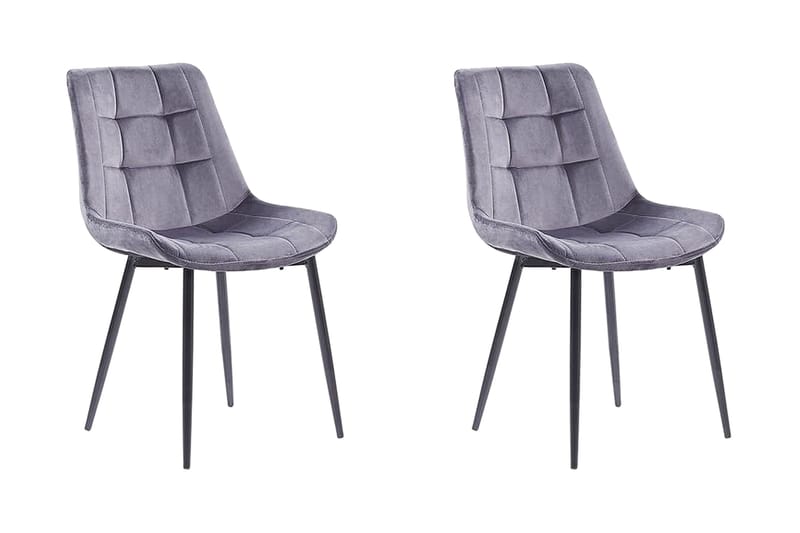 Mustadfors Sammetsstol 2-pack - Grå - Möbler - Stolar & fåtöljer - Matstol & köksstol