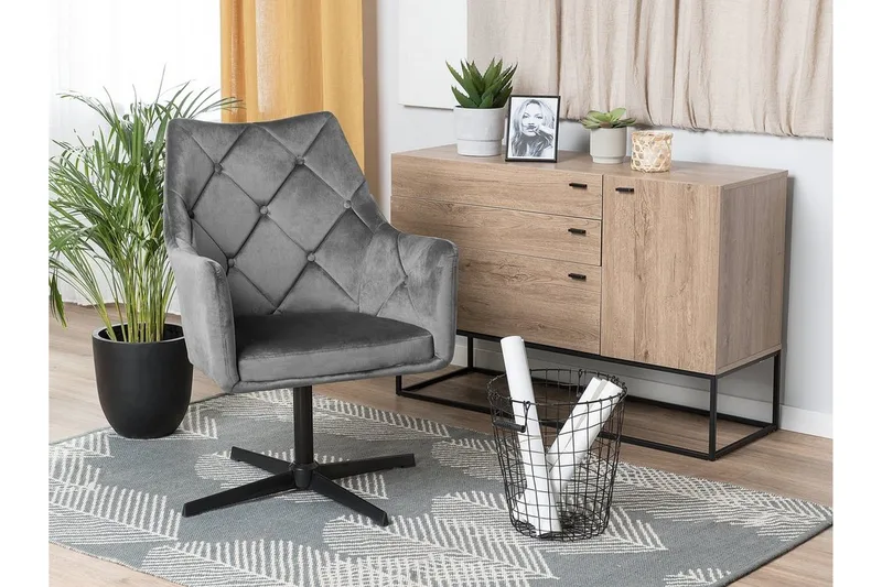 Najor Stol Sammet - Grå - Möbler - Stolar & fåtöljer - Matstol & köksstol