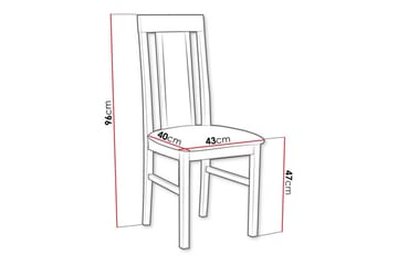 Patrickswell Matstol i Trä med Klädd Rygg och Sits - Mörkbrun|Grå - Möbler - Stolar & fåtöljer - Matstol & köksstol