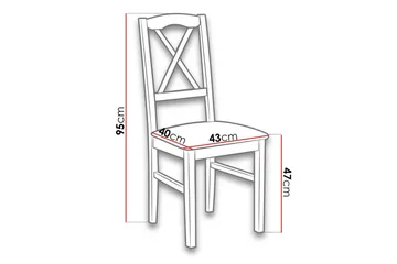 Patrickswell Matstol i Trä med Välvd Kryssrygg och Klädd Sits - Vit|Grå - Möbler - Stolar & fåtöljer - Matstol & köksstol