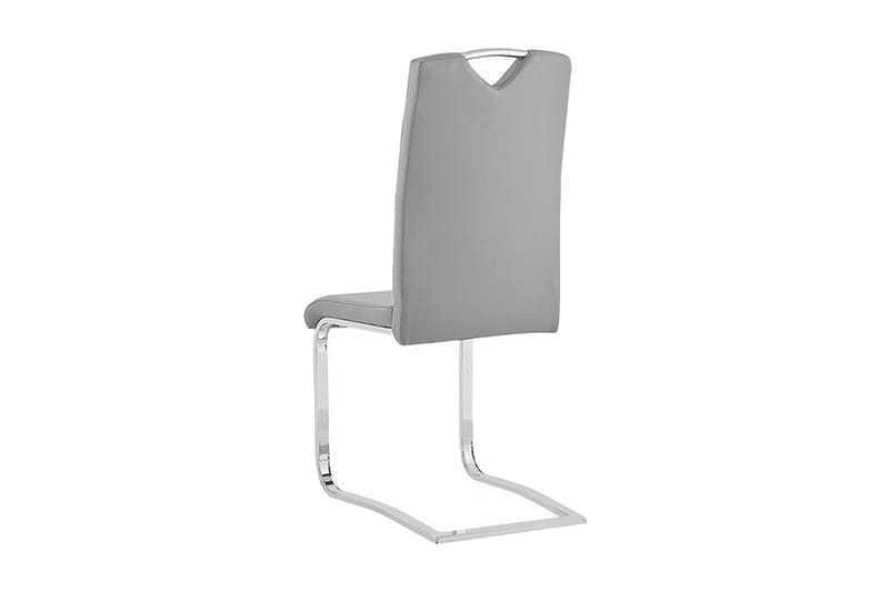 Picknes Matstol i Konstläder med Metallstativ i Krom - Grå - Möbler - Stolar & fåtöljer - Matstol & köksstol