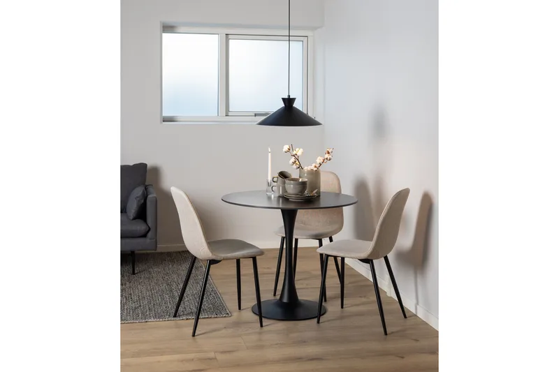 Salaman Matstol i Tyg med Metallben - Beige - Möbler - Stolar & fåtöljer - Matstol & köksstol