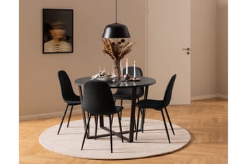 Salaman Matstol i Tyg med Metallben - Svart - Möbler - Stolar & fåtöljer - Matstol & köksstol