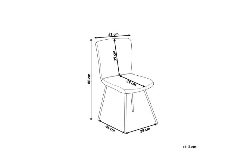 Stehen Stol 2-Pack Sammet - Grå - Matstol & köksstol