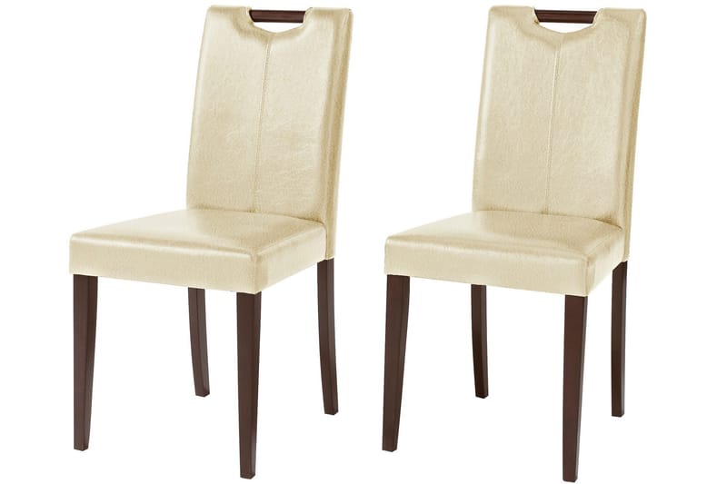 Sybil Matstol Konstläder 2-pack - Beige - Möbler - Stolar & fåtöljer - Matstol & köksstol