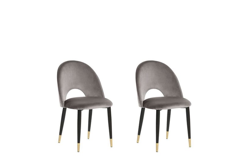 Tavernes Sammetsstol 2-pack - Grå - Möbler - Stolar & fåtöljer - Matstol & köksstol