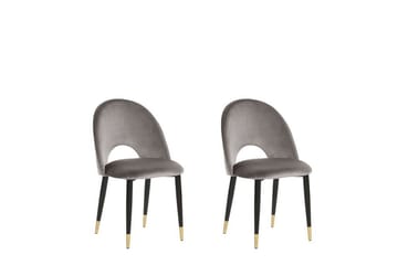 Tavernes Sammetsstol 2-pack - Grå - Möbler - Stolar & fåtöljer - Matstol & köksstol