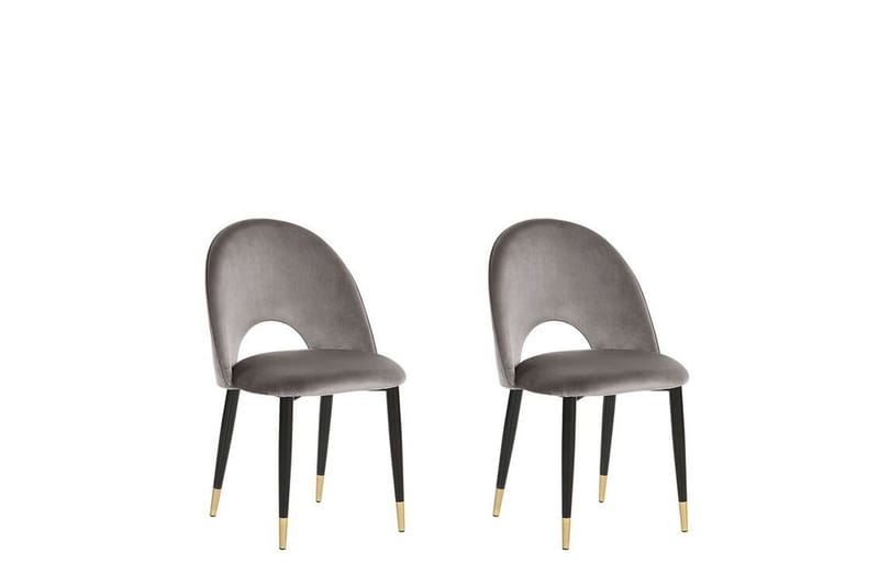 Tavernes Sammetsstol 2-pack - Grå - Möbler - Stolar & fåtöljer - Matstol & köksstol
