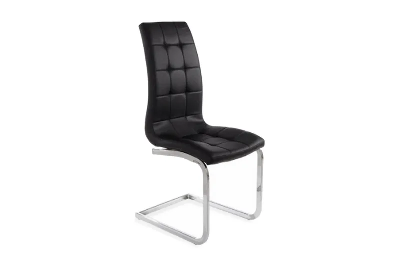 Tolna Matstol Konstläder 4-pack, Svart/Silver