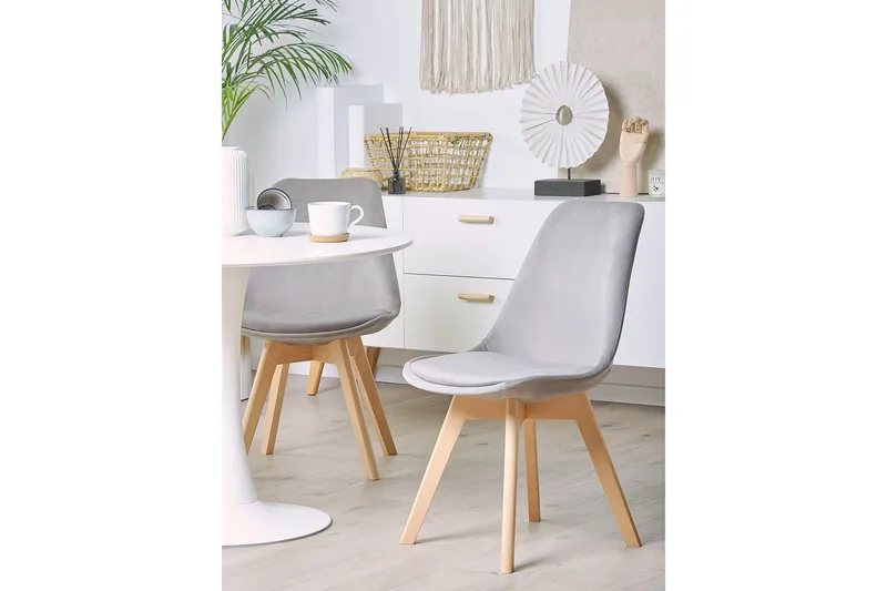 Tulunda II Sammetsstol 2-pack - Grå - Möbler - Stolar & fåtöljer - Matstol & köksstol