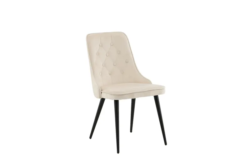 Velvet Deluxe Lyx Sammetstol - Svart/Beige - Möbler - Stolar & fåtöljer - Matstol & köksstol
