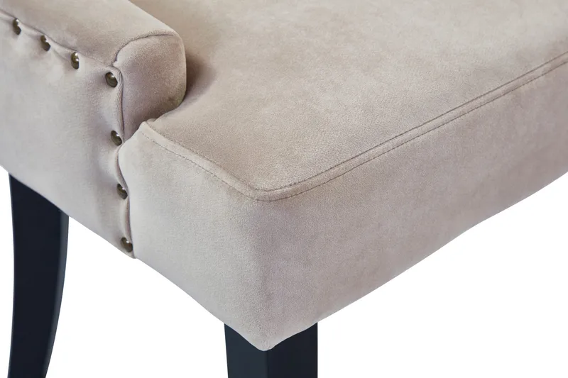 Viktoria Matstol & Köksstol i Sammet med Svarta Träben - Beige - Möbler - Stolar & fåtöljer - Matstol & köksstol