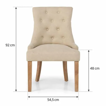 Viktoria Matstol med Nitar - Beige/Vintage - Möbler - Stolar & fåtöljer - Matstol & köksstol