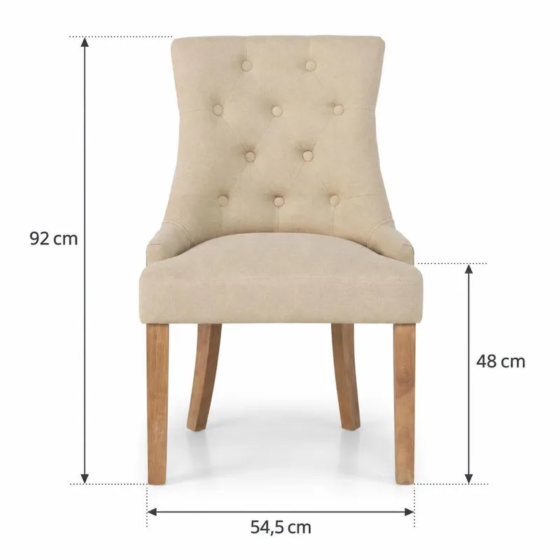 Viktoria Matstol med Nitar - Beige/Vintage - Möbler - Stolar & fåtöljer - Matstol & köksstol