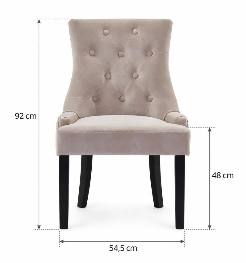 Viktoria Matstol Sammet - Sand/Beige - Möbler - Stolar & fåtöljer - Matstol & köksstol