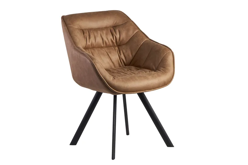 Willowdale Karmstol med X-formade ben - Ljusbrun/Svart - Möbler - Stolar & fåtöljer - Matstol & köksstol