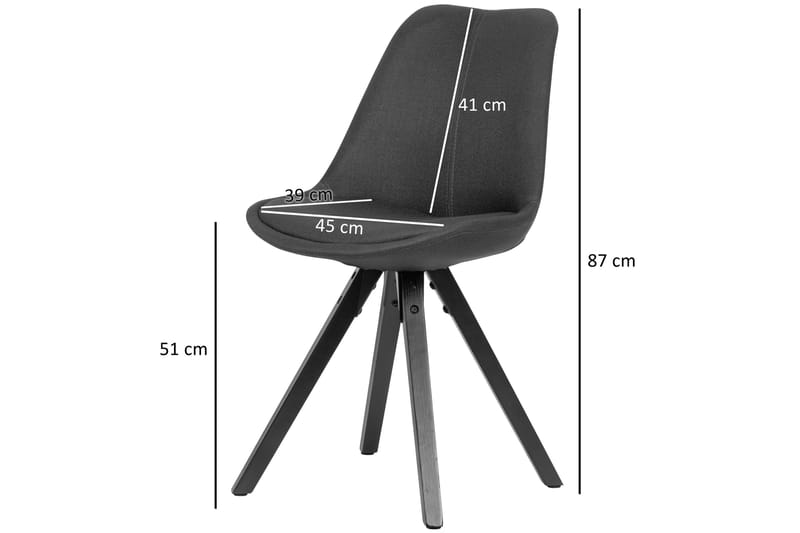 Willowdale Matstol 2-pack - Mörkgrå/Svart - Möbler - Stolar & fåtöljer - Matstol & köksstol