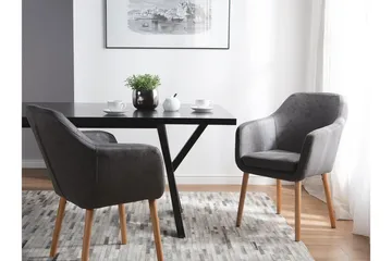 Yorkville Matstol i Tyg med Träben - Grå - Möbler - Stolar & fåtöljer - Matstol & köksstol
