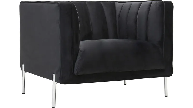 Mehara Fåtölj i sammet, Svart