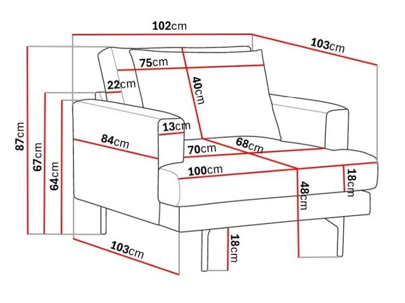 Menard Stor Fåtölj Manchester - Brun - Möbler - Stolar & fåtöljer - Fåtölj
