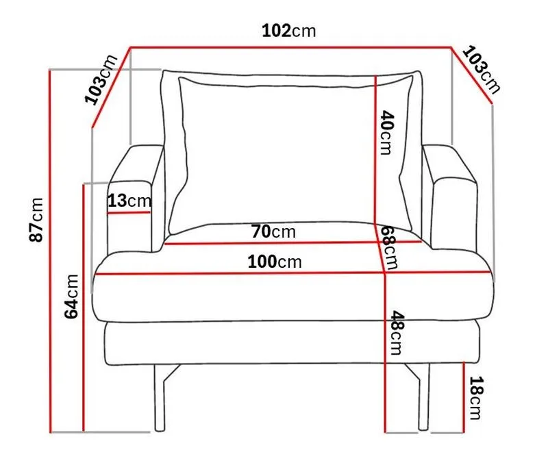 Menard Stor Fåtölj Manchester - Brun - Möbler - Stolar & fåtöljer - Fåtölj