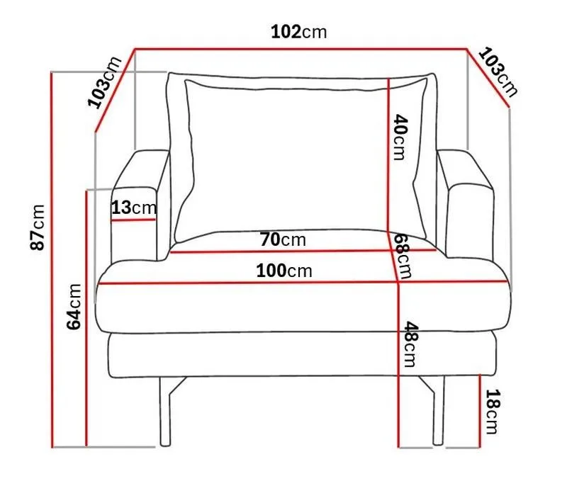 Menard Stor Fåtölj Tyg - Brun - Möbler - Stolar & fåtöljer - Fåtölj