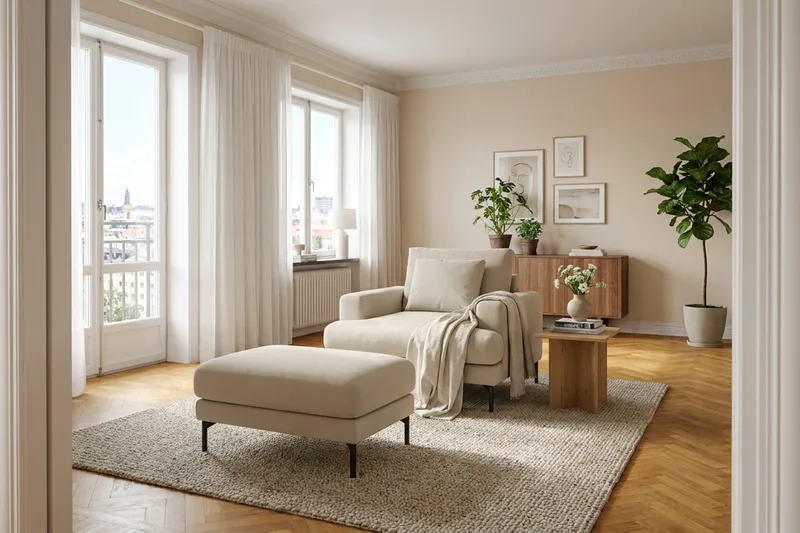 Menard Premium Fåtölj i Tyg - Beige - Möbler - Stolar & fåtöljer - Fåtölj