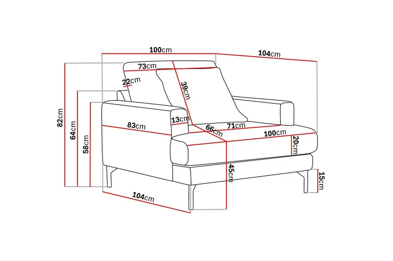 Menard Premium Fåtölj i Chenille - Ljusbeige - Möbler - Stolar & fåtöljer - Fåtölj