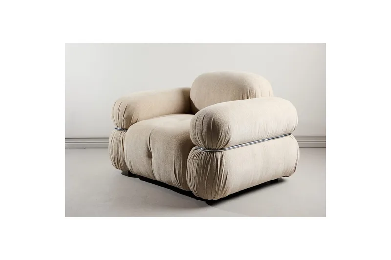 Mika Retro Fåtölj i Tyg - Beige - Möbler - Stolar & fåtöljer - Fåtölj