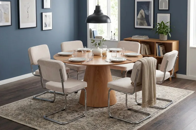 Milva Matstol i Manchester Retro - Beige/Krom - Möbler - Stolar & fåtöljer - Matstol & köksstol