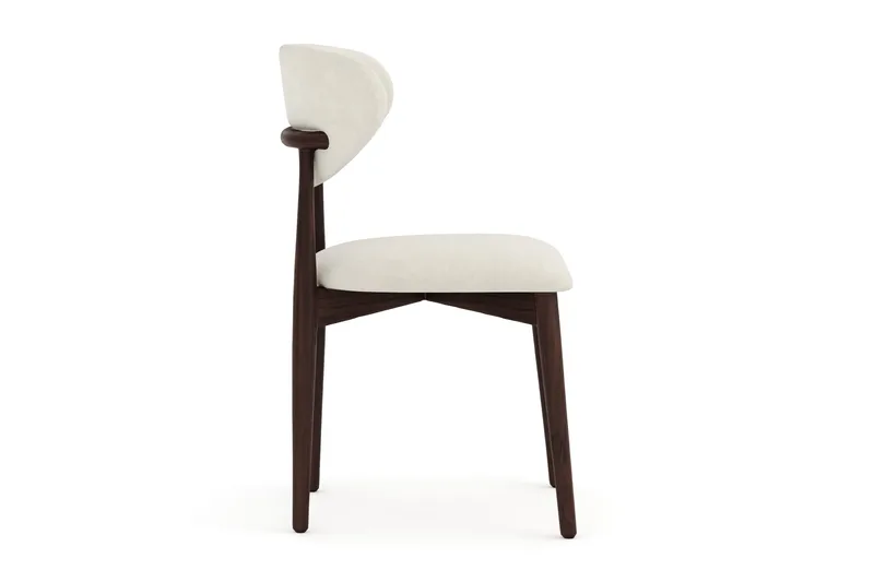 Molly Matstol i trä med tygsits - Valnöt/Beige - Möbler - Stolar & fåtöljer - Matstol & köksstol