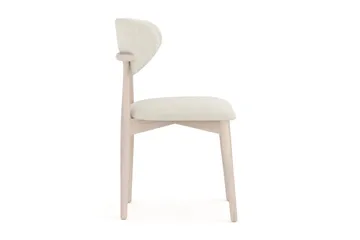 Molly Matstol i trä med tygsits - Whitewash/Beige - Möbler - Stolar & fåtöljer - Matstol & köksstol