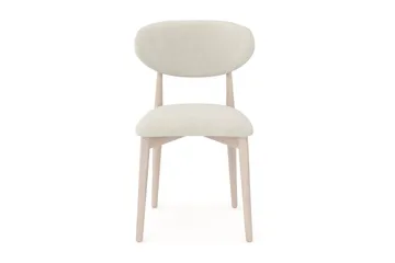 Molly Matstol i trä med tygsits - Whitewash/Beige - Möbler - Stolar & fåtöljer - Matstol & köksstol
