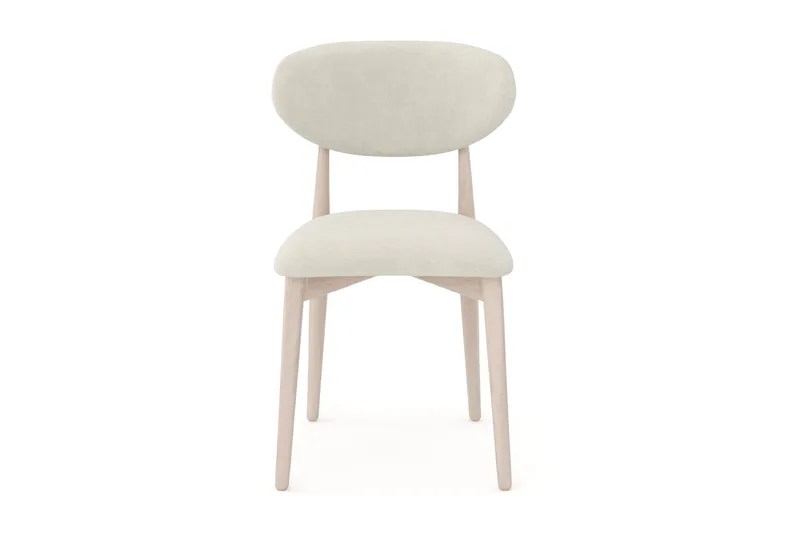 Molly Matstol i trä med tygsits - Whitewash/Beige - Möbler - Stolar & fåtöljer - Matstol & köksstol