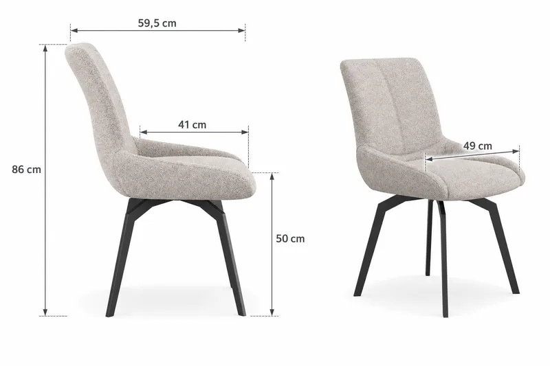 Mora Matstol & Köksstol med Snurrfunktion Klädd i Tyg - Mörkbeige - Möbler - Stolar & fåtöljer - Matstol & köksstol