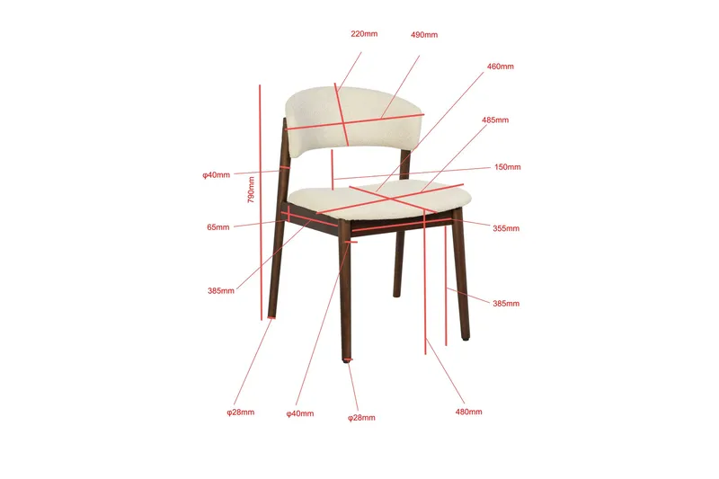 Nala Matstol i trä med tygsits - Beige - Möbler - Stolar & fåtöljer - Matstol & köksstol