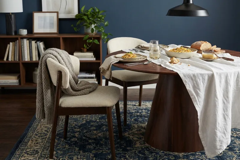 Nala Matstol i trä med tygsits - Greige - Möbler - Stolar & fåtöljer - Matstol & köksstol