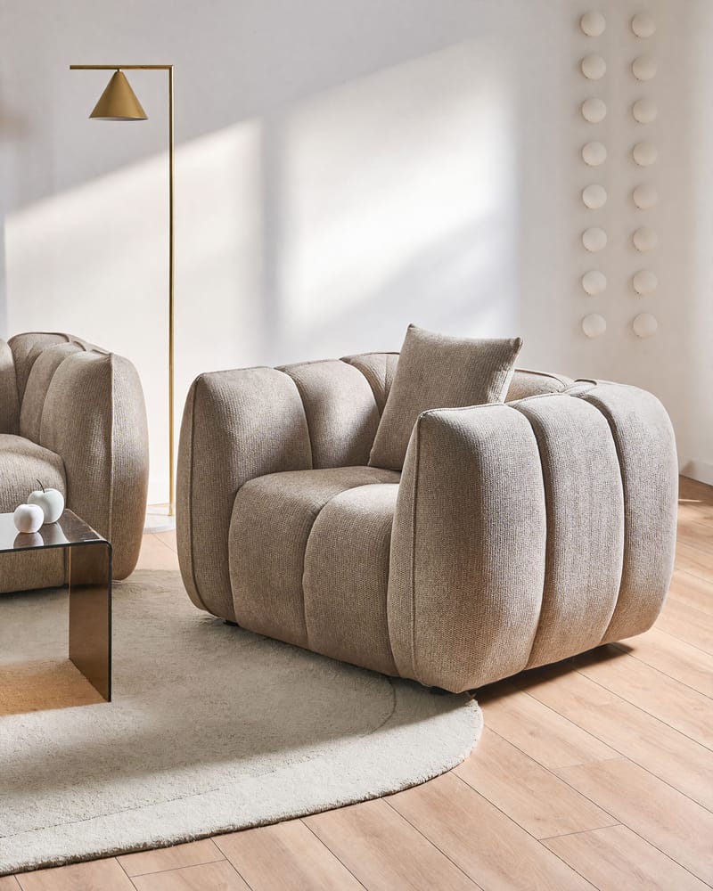 Ness Modern Fåtölj i Tyg - Taupe - Möbler - Stolar & fåtöljer - Fåtölj