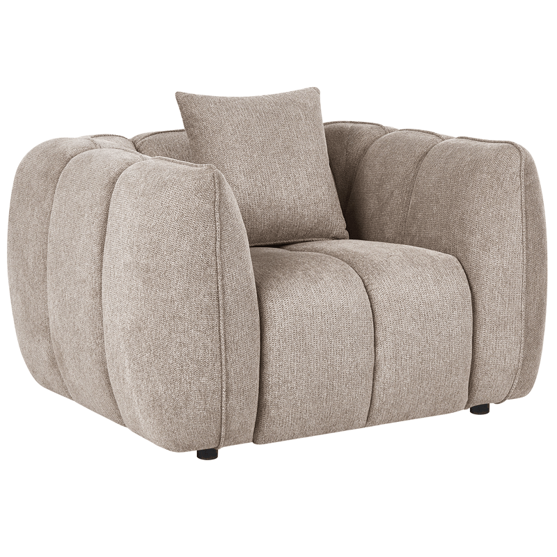 Ness Modern Fåtölj i Tyg, Taupe