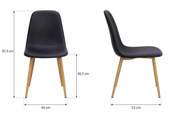 Nibe Matstol & Köksstol i Konstläder med Metallben i Ekutseende - Svart - Möbler - Stolar & fåtöljer - Matstol & köksstol