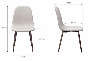 Nibe Matstol & Köksstol i Tyg med Metallben i Valnötsutseende - Beige - Möbler - Stolar & fåtöljer - Matstol & köksstol