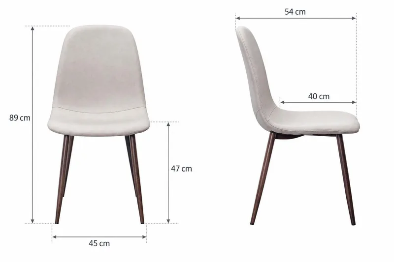 Nibe Matstol & Köksstol i Tyg med Metallben i Valnötsutseende - Beige - Möbler - Stolar & fåtöljer - Matstol & köksstol