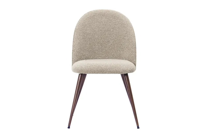 Nibe Plus Matstol - Greige Bouclé / Metallben Valnöt - Möbler - Stolar & fåtöljer - Matstol & köksstol