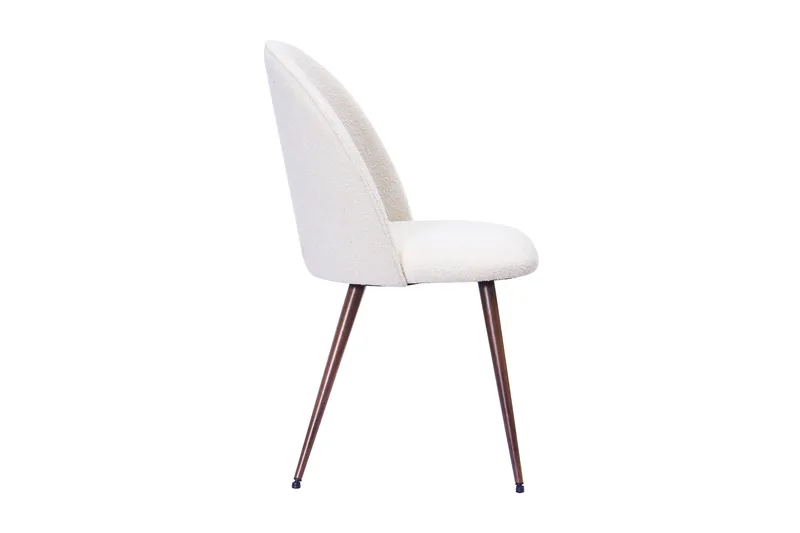 Nibe Plus Matstol - Vit Bouclé / Metallben Valnöt - Möbler - Stolar & fåtöljer - Matstol & köksstol