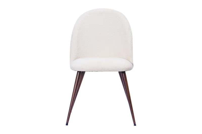 Nibe Plus Matstol - Vit Bouclé / Metallben Valnöt - Möbler - Stolar & fåtöljer - Matstol & köksstol