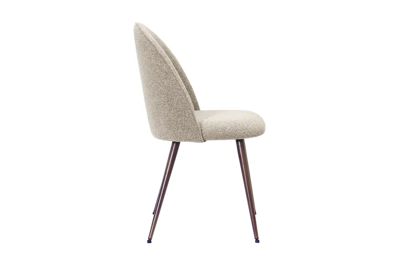 Nibe Plus Matstol - Greige Bouclé / Metallben Valnöt - Möbler - Stolar & fåtöljer - Matstol & köksstol