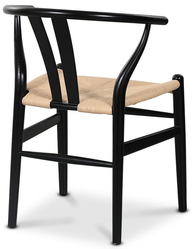 Oskar matstol - Svart stol med repsits - naturfärgat rep - Möbler - Stolar & fåtöljer - Matstol & köksstol