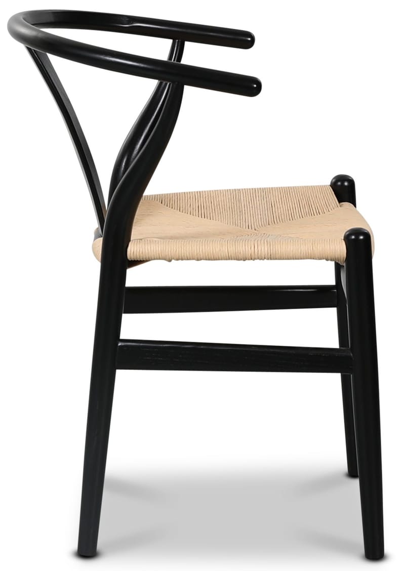 Oskar matstol - Svart stol med repsits - naturfärgat rep - Möbler - Stolar & fåtöljer - Matstol & köksstol